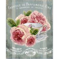 Carte artisanale Vintage Paris "Fabrique de Parfumerie fine et Roses"