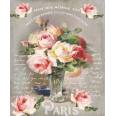 Carte artisanale Vintage Paris "Médaille d'Or"Vase de Roses