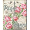 Carte artisanale Vintage Paris "Tour Eiffel" et Roses