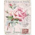 Carte artisanale Vintage Paris "Mission de France" et Rose