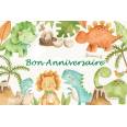 Carte artisanale Bon Anniversaire"Les petits Dinosaures"
