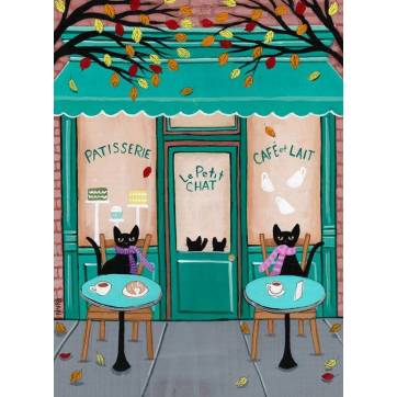 Carte artisanale Chat "Patisserie Le Petit Chat"