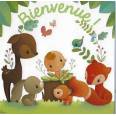 Carte Elen Lescoat "Bienvenue" Bébé et animaux des bois