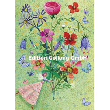 Carte Anniversaire Mila Marquis La Petite Fee Et Le Bouquet De Fleurs