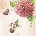 Carte Nina Chen La Montgolfière en Fleurs