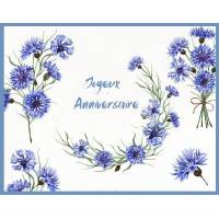 Carte Anniversaire Fleurs aquarelle Bleuets