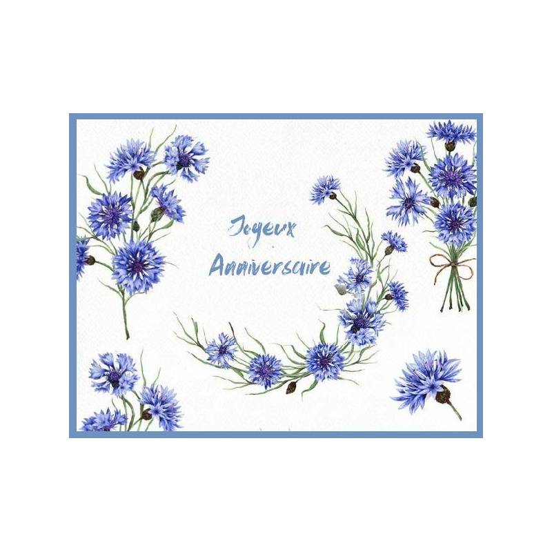 Enveloppe pour anniversaire bleuets