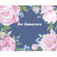 Carte Anniversaire aquarelle Pivoines roses fond bleu Manon