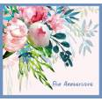 Carte Anniversaire aquarelle Bouquet rose Emy