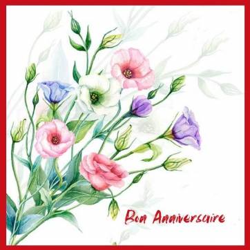 Carte Anniversaire Fleurs Bouquet De Lisianthus Elena