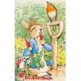 Carte Anniversaire Beatrix Potter Peter Rabbit et carottes