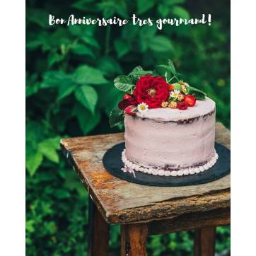Carte à planter joyeux anniversaire gâteau