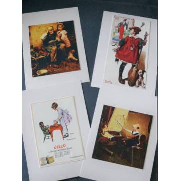 Cartes enfants, "Girls" 1 de Norman Rockwell, paquet de 4 cartes assorties