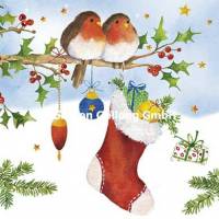 Carte Joyeux Noël ou Nouvel an Carola Pabst Rouge Gorges