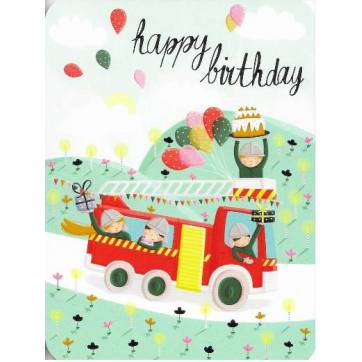 Carte Anniversaire Laetitia Haas Le Camion Des Pompiers