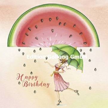 Carte Anniversaire Nina Chen Happy Birthday Pastèque