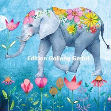Carte invitation anniversaire, éléphant bleu, premier anniversaire