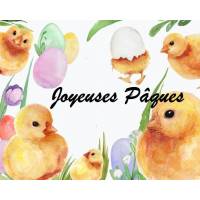 Carte de Pâques Poussins et Oeufs