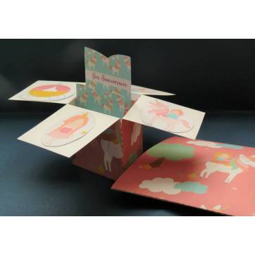 Carte Anniversaire Enfants 3 D Pop Up DIY Princesses et Licornes