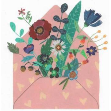 Carte Anniversaire Sophie Zazzeroni Enveloppe Et Fleurs