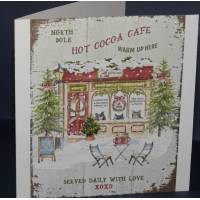 Carte Joyeux Noël et Nouvel An dble Vintage Chocolat chaud