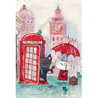 Carte Chat Anastasiya Yeremenko "A Londres"