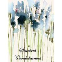Carte Condoléances Fleurs bleues