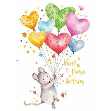 Carte Anniversaire Enfant 2 ans Chat & Sourie