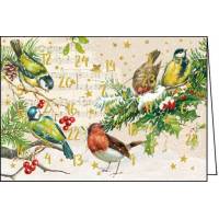 Carte calendrier de l'Avent Carola Pabst Oiseaux