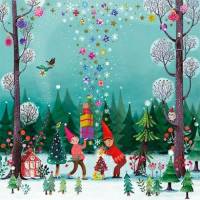 Carte Joyeux Noël et Nouvel An Mila Marquis Lutins dans la Forêt