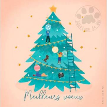 Carte Joyeux Noël et Nouvel An "Meilleurs Voeux" Le Sapin