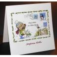 Carte Joyeux Noël aquarelle Enfant et Lettre au Père Noël