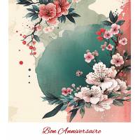 Carte Anniversaire Fleurs Ambiance japonaise Akashi