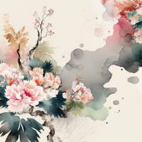Carte Fleurs Ambiance japonaise Tottori sans texte