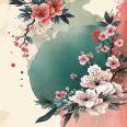 Carte Fleurs Ambiance japonaise Akashi sans texte