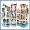 Carte aquarelle Ambiance Vénitienne 9 sans texte