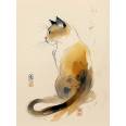 Carte aquarelle Chat Japonais 2 sans texte