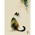 Carte aquarelle Chat Japonais 4 sans texte