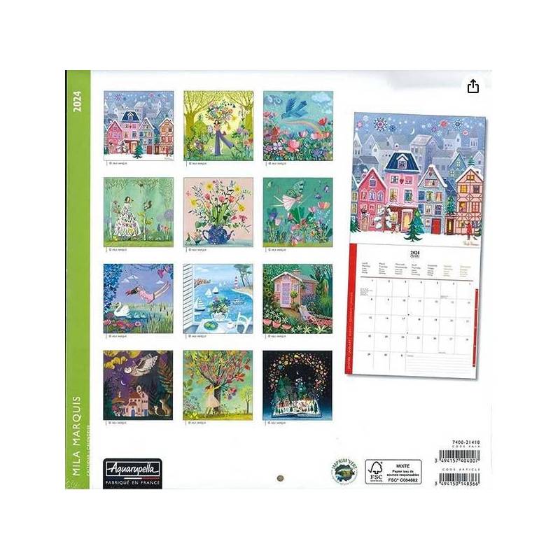 Les Chats calendrier 2024 - Métive - Multicolore 30 x 29 cm : Calendriers  MÉTIVE maison - botanic®