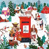 Carte Joyeux Noël Chiens et Lettres au Père Noël
