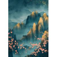 Carte Art Japonais Paysage fleuri 11 sans texte