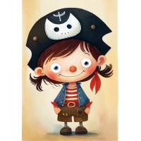 Carte Anniversaire Enfants Petite Pirate Sonia sans texte