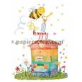 Carte Anniversaire Bee Happy Abeille