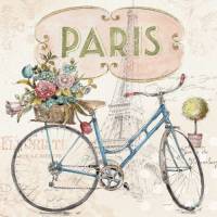 Carte vintage Lisa Audit Paris à Bicyclette