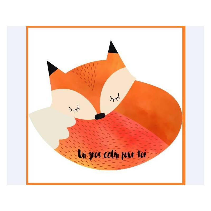 Carte Artisanale Simple Petit Renard Un Gros Calin Pour Toi