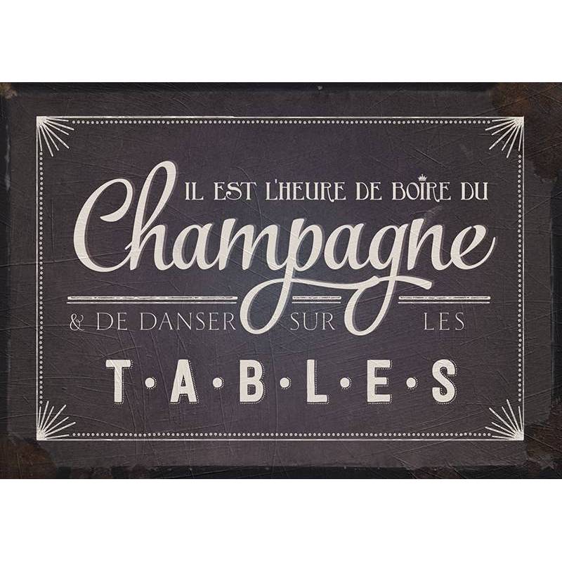 Carte Citation Humour Vintage Il Est L Heure De Boire Du Champagne