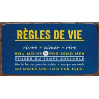 Pancarte Panneau de Porte vintage "Règles de Vie"