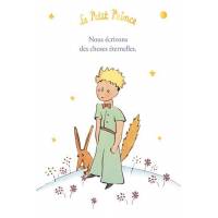 Carte Citation Le Petit Prince dorée "Nous écrivons des choses éternelles"